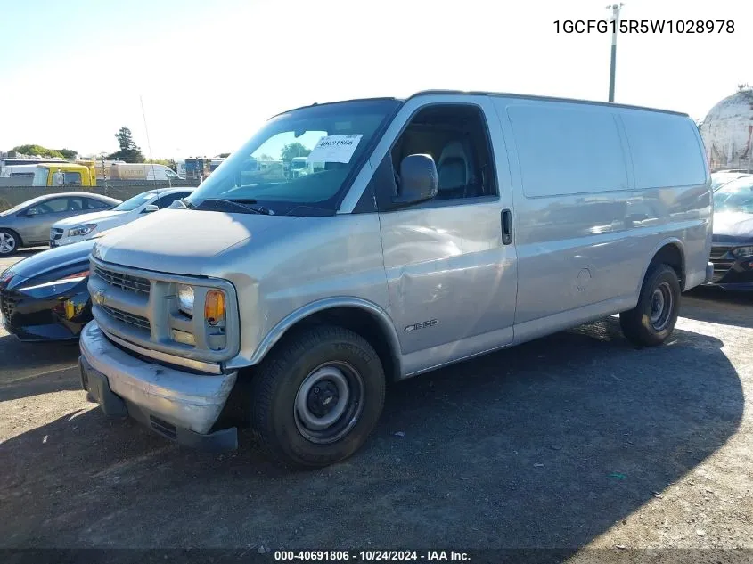 1998 Chevrolet Chevy Van G1500 VIN: 1GCFG15R5W1028978 Lot: 40691806