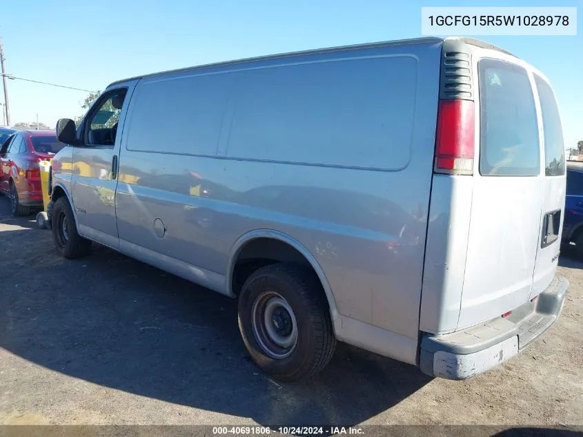 1998 Chevrolet Chevy Van G1500 VIN: 1GCFG15R5W1028978 Lot: 40691806