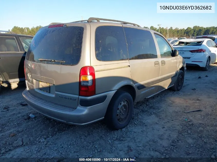 1GNDU03E6YD362682 2000 Chevrolet Venture