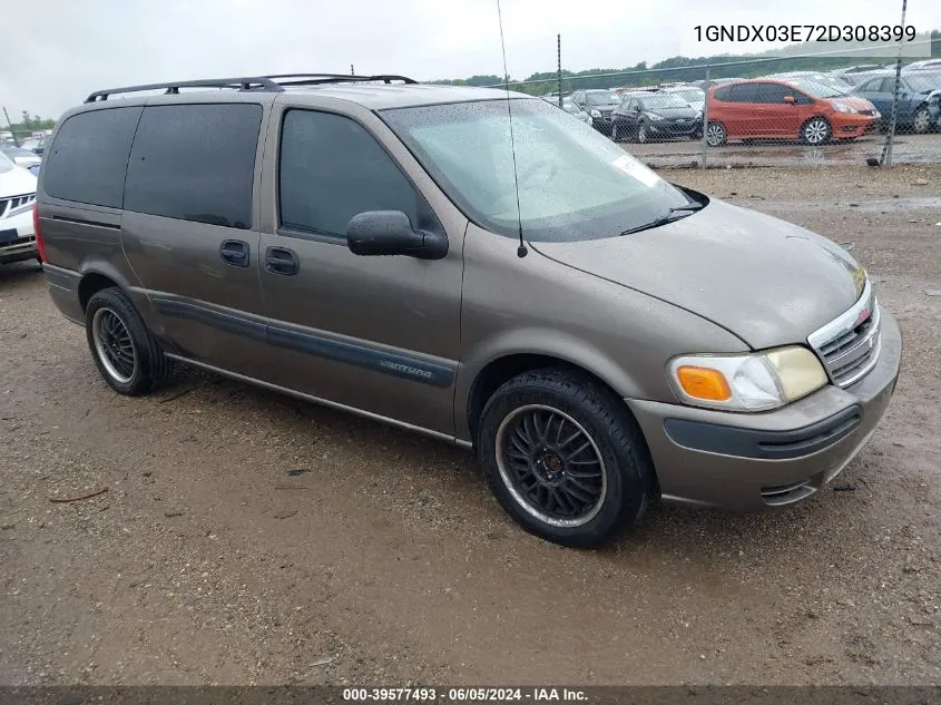 2002 Chevrolet Venture Plus VIN: 1GNDX03E72D308399 Lot: 39577493