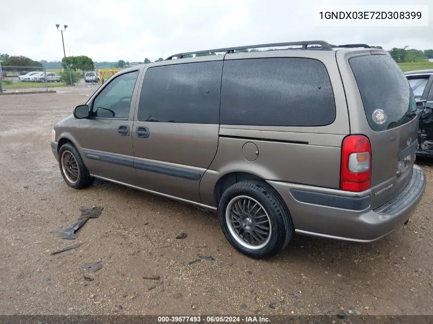 1GNDX03E72D308399 2002 Chevrolet Venture Plus