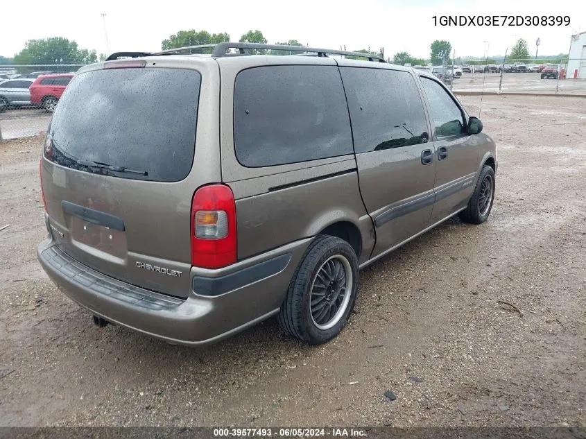 1GNDX03E72D308399 2002 Chevrolet Venture Plus