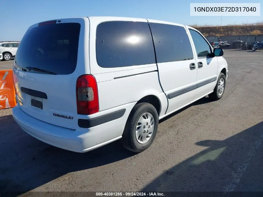 1GNDX03E72D317040 2002 Chevrolet Venture Plus