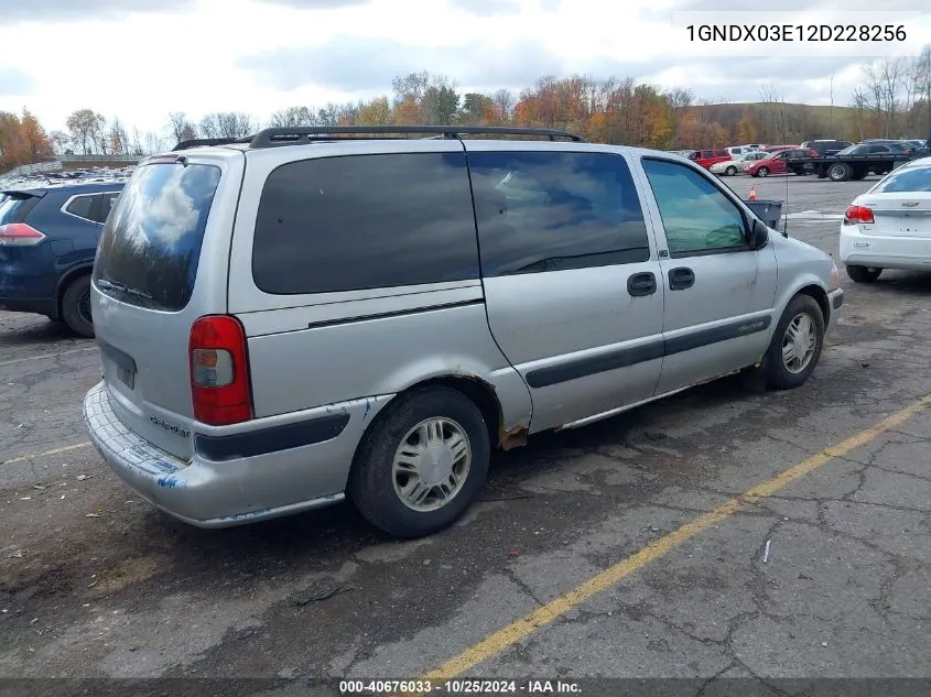 2002 Chevrolet Venture Ls VIN: 1GNDX03E12D228256 Lot: 40676033