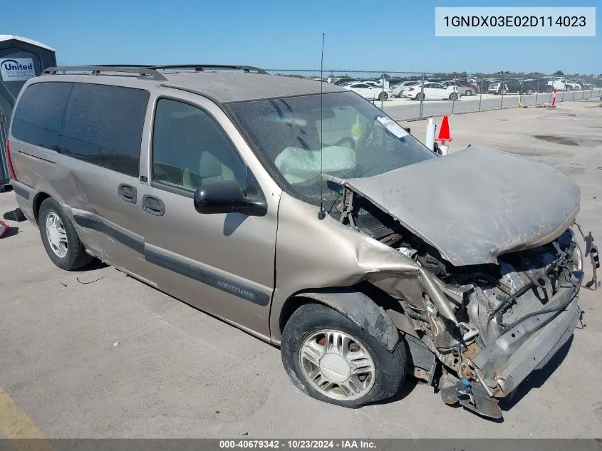 2002 Chevrolet Venture Ls VIN: 1GNDX03E02D114023 Lot: 40679342