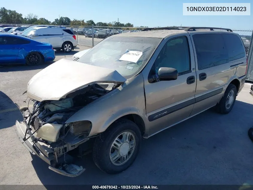 1GNDX03E02D114023 2002 Chevrolet Venture Ls