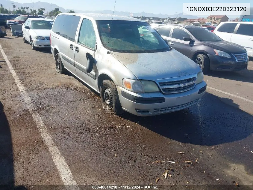 2002 Chevrolet Venture Plus VIN: 1GNDX03E22D323120 Lot: 40814210