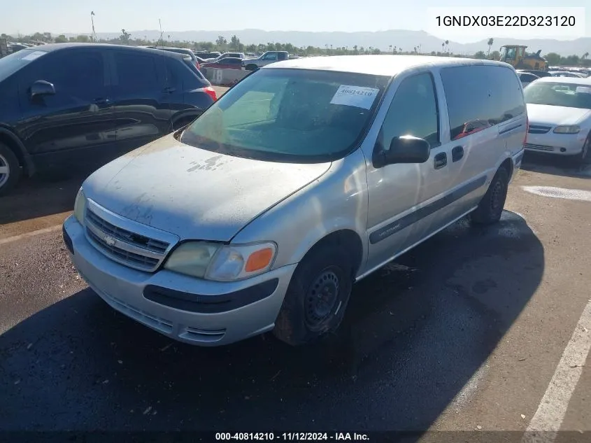 2002 Chevrolet Venture Plus VIN: 1GNDX03E22D323120 Lot: 40814210