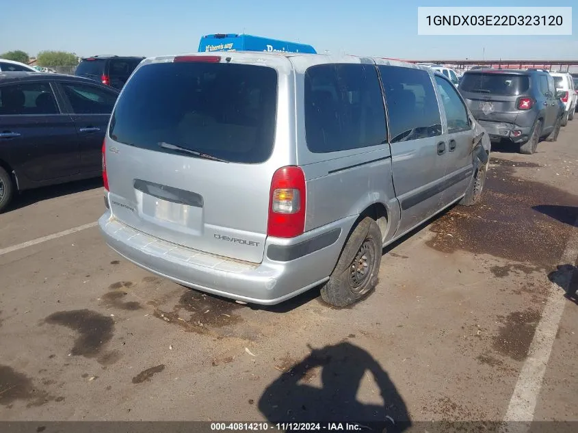 2002 Chevrolet Venture Plus VIN: 1GNDX03E22D323120 Lot: 40814210