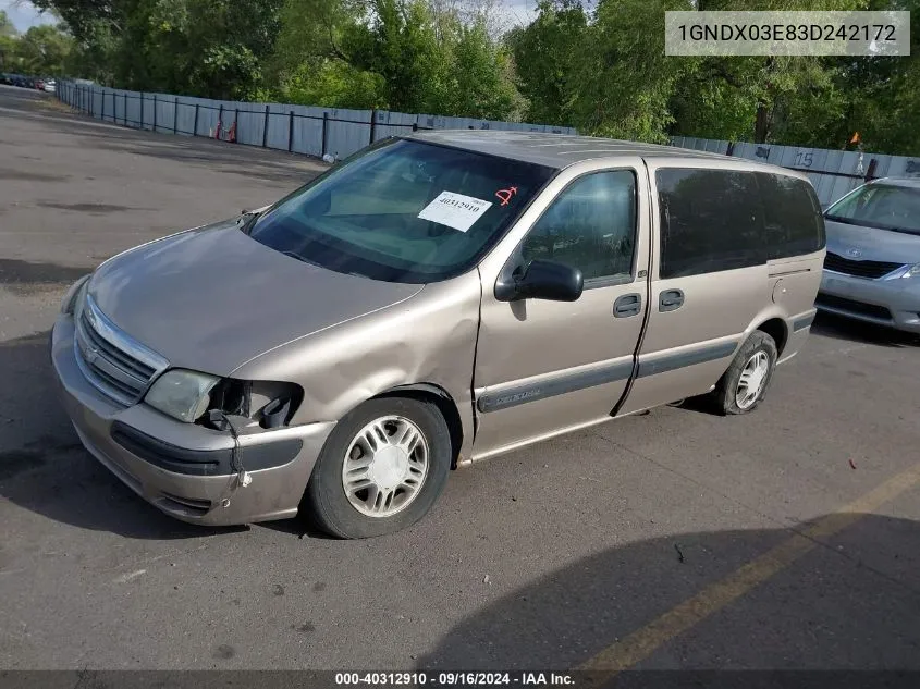 1GNDX03E83D242172 2003 Chevrolet Venture Ls