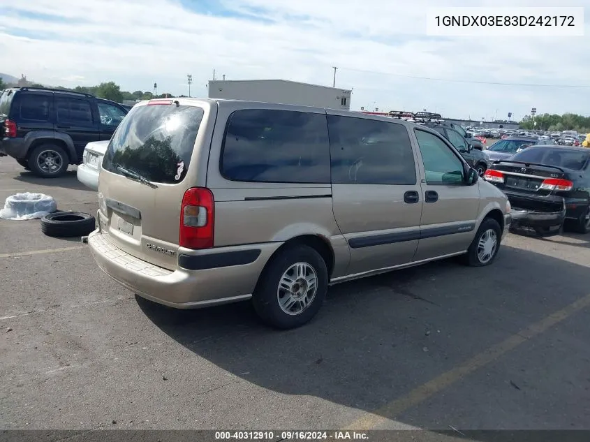 1GNDX03E83D242172 2003 Chevrolet Venture Ls