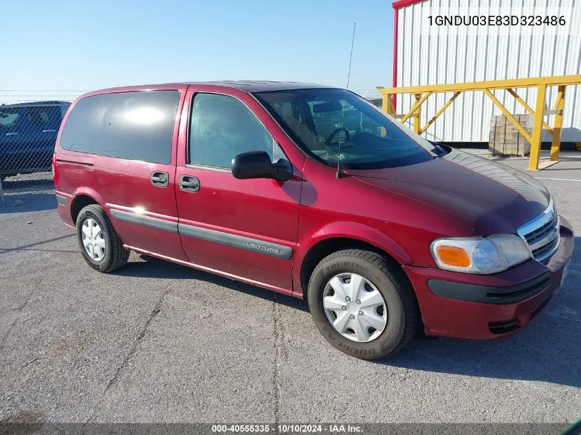 2003 Chevrolet Venture VIN: 1GNDU03E83D323486 Lot: 40555335