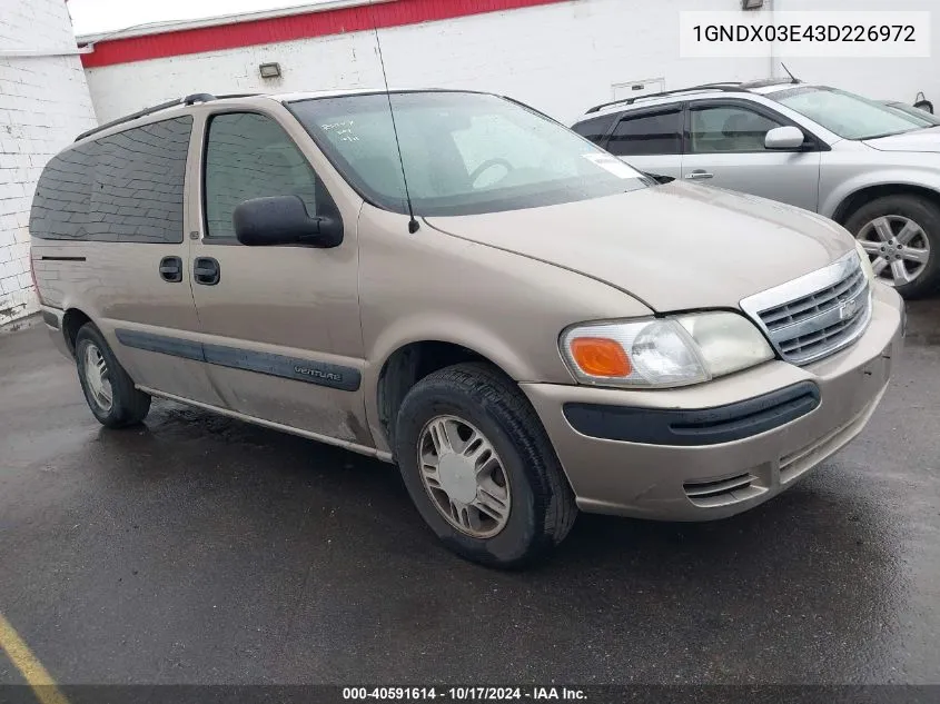 2003 Chevrolet Venture Ls VIN: 1GNDX03E43D226972 Lot: 40591614