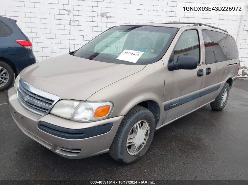 2003 Chevrolet Venture Ls VIN: 1GNDX03E43D226972 Lot: 40591614