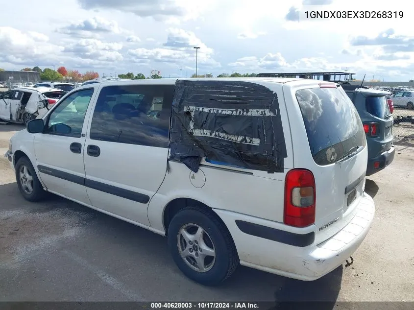 1GNDX03EX3D268319 2003 Chevrolet Venture Ls