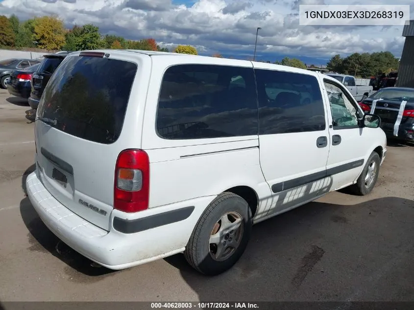 2003 Chevrolet Venture Ls VIN: 1GNDX03EX3D268319 Lot: 40628003