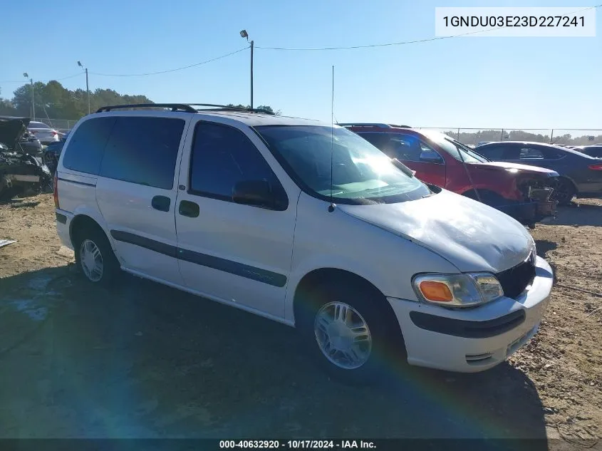 2003 Chevrolet Venture Ls VIN: 1GNDU03E23D227241 Lot: 40632920