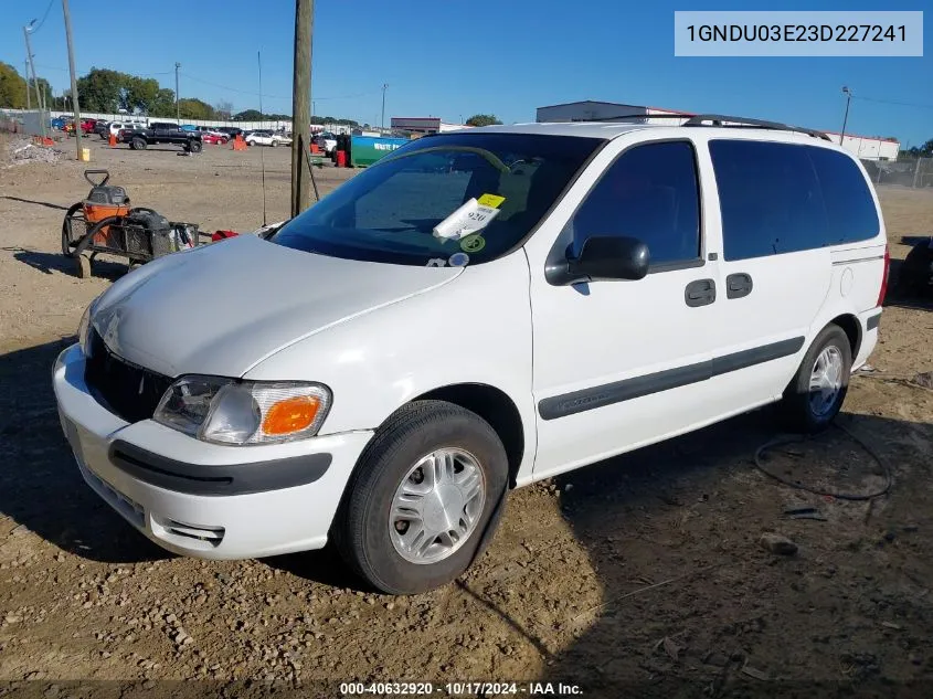 2003 Chevrolet Venture Ls VIN: 1GNDU03E23D227241 Lot: 40632920