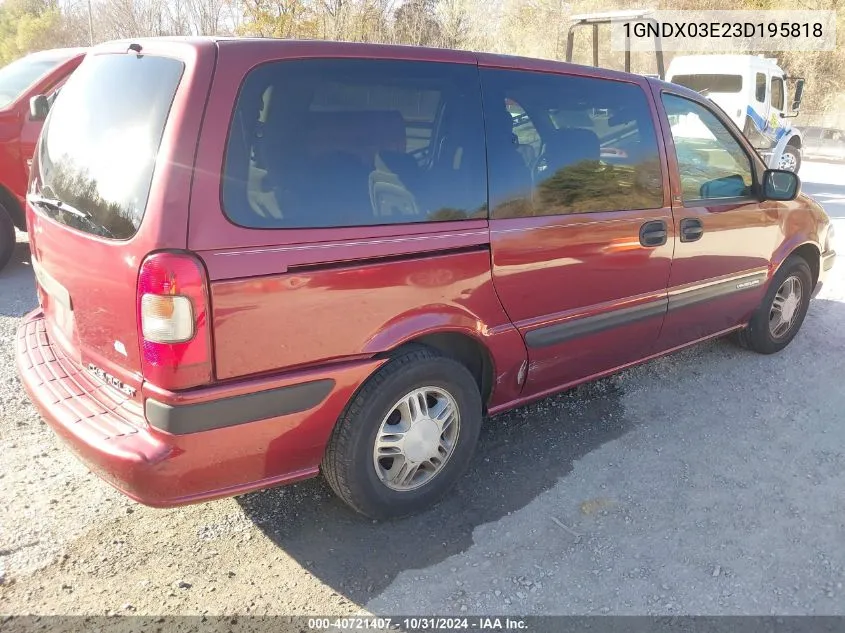 1GNDX03E23D195818 2003 Chevrolet Venture Ls