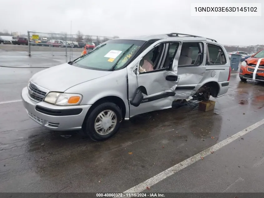 2003 Chevrolet Venture Lt W/1Sd VIN: 1GNDX03E63D145102 Lot: 40860372