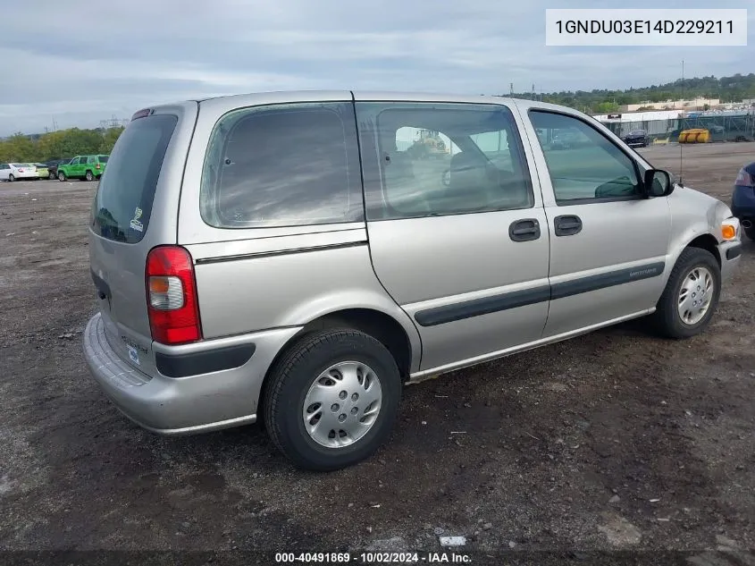 1GNDU03E14D229211 2004 Chevrolet Venture Plus