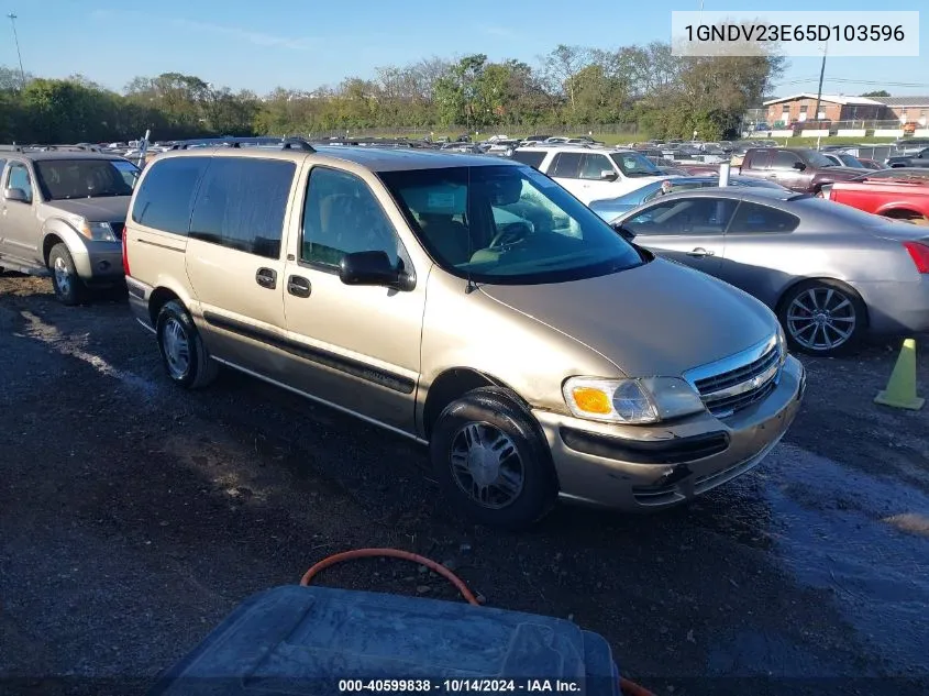 2005 Chevrolet Venture Ls VIN: 1GNDV23E65D103596 Lot: 40599838