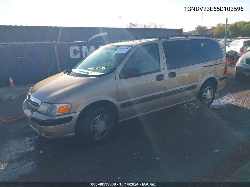 2005 Chevrolet Venture Ls VIN: 1GNDV23E65D103596 Lot: 40599838