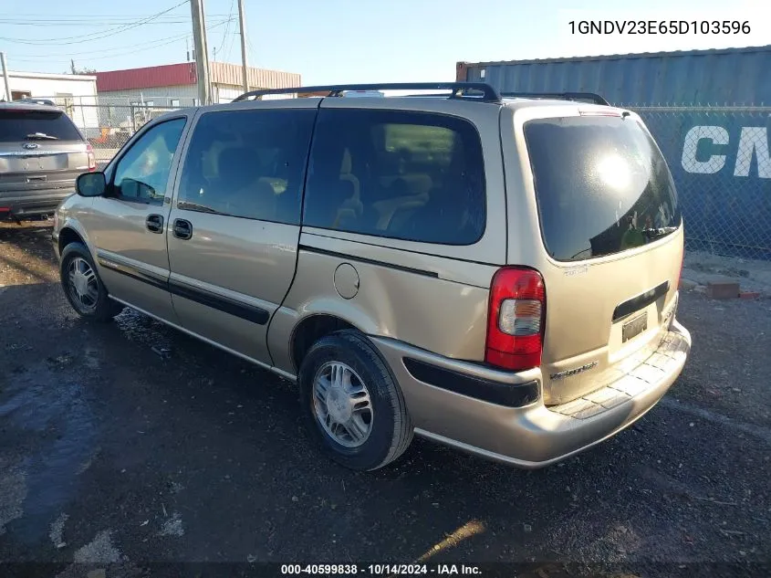 2005 Chevrolet Venture Ls VIN: 1GNDV23E65D103596 Lot: 40599838