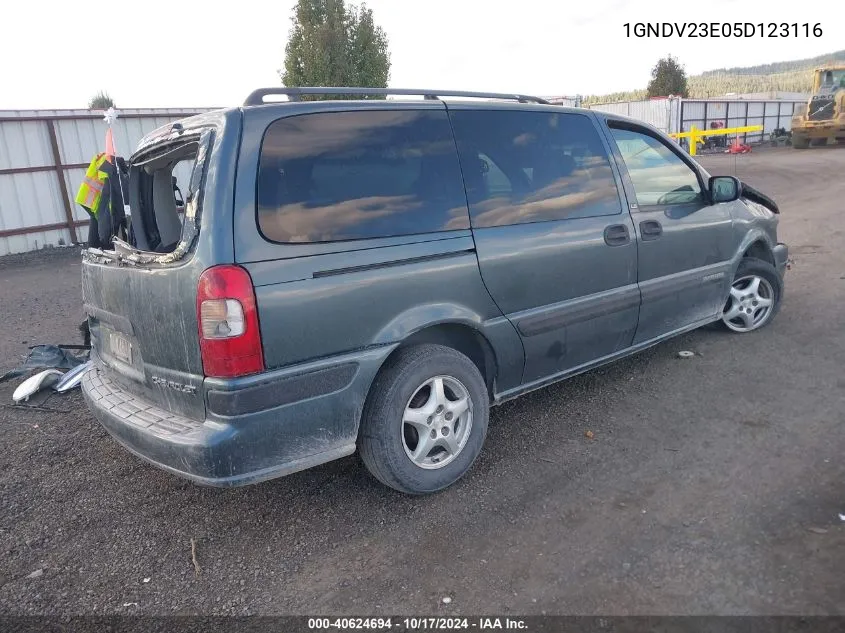 1GNDV23E05D123116 2005 Chevrolet Venture Ls