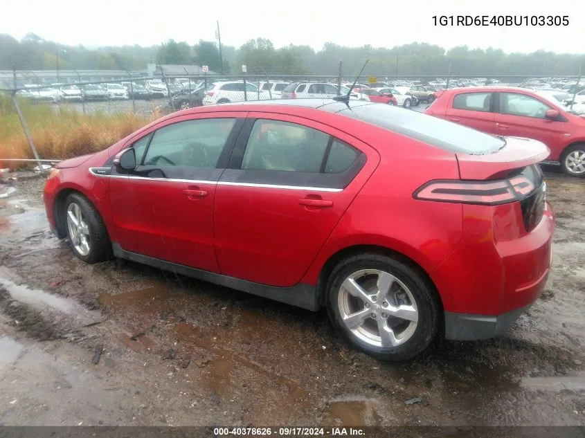 2011 Chevrolet Volt VIN: 1G1RD6E40BU103305 Lot: 40378626