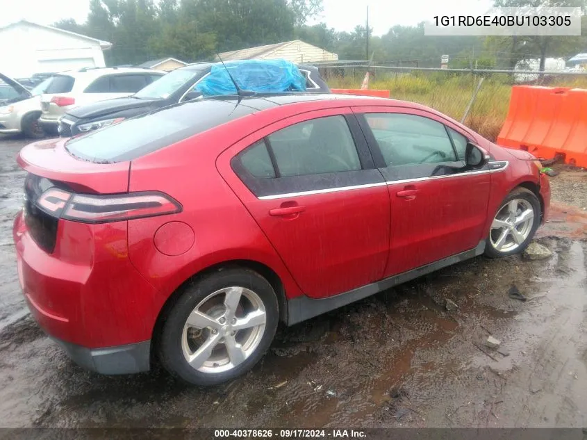 2011 Chevrolet Volt VIN: 1G1RD6E40BU103305 Lot: 40378626