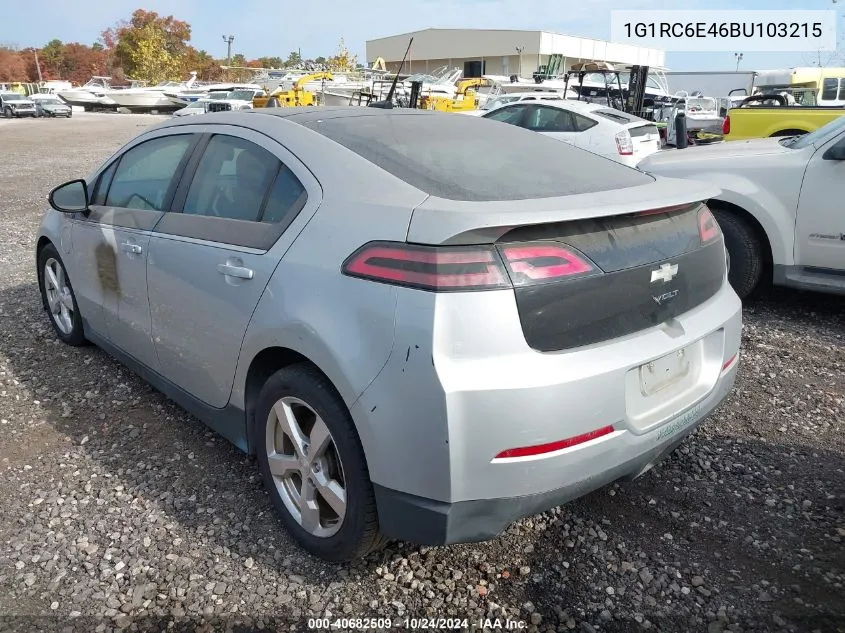 2011 Chevrolet Volt VIN: 1G1RC6E46BU103215 Lot: 40682509