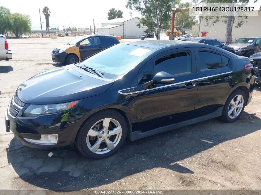 2012 Chevrolet Volt VIN: 1G1RH6E43CU128317 Lot: 40277326