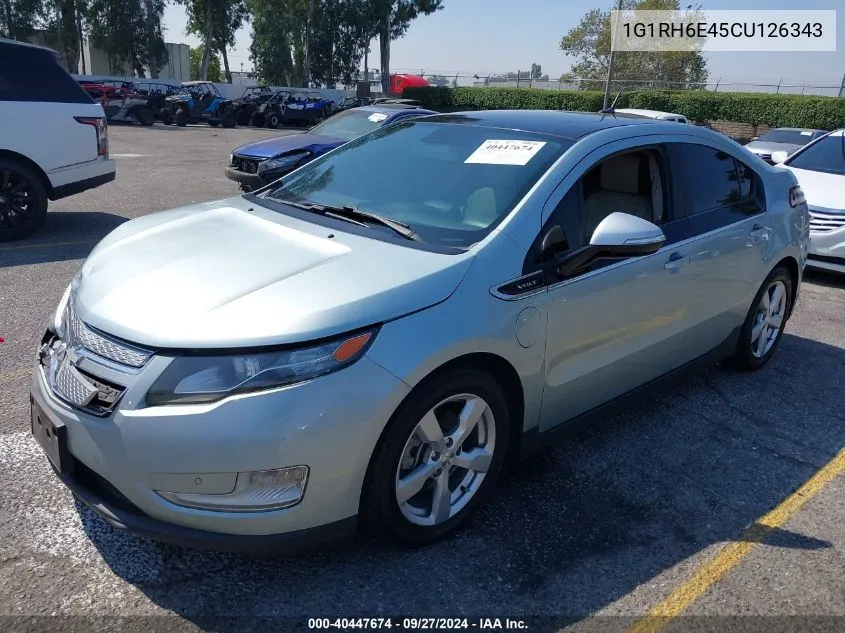 2012 Chevrolet Volt VIN: 1G1RH6E45CU126343 Lot: 40447674