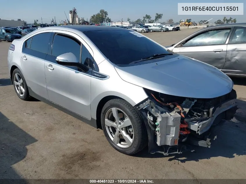 2012 Chevrolet Volt VIN: 1G1RF6E40CU115501 Lot: 40451323