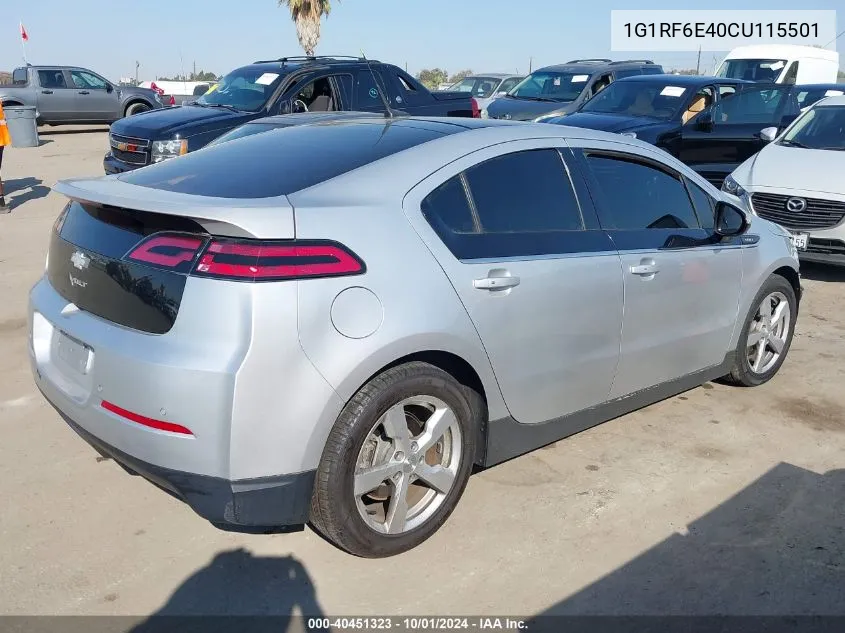 2012 Chevrolet Volt VIN: 1G1RF6E40CU115501 Lot: 40451323