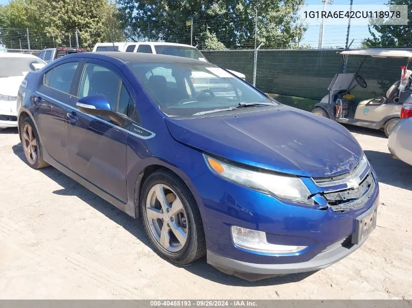 1G1RA6E42CU118978 2012 Chevrolet Volt