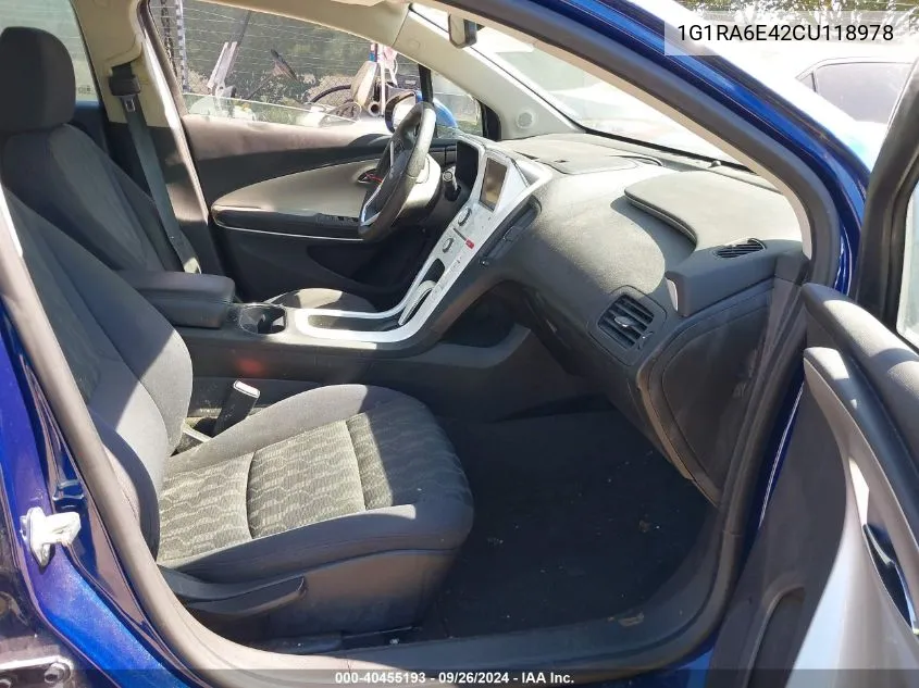 1G1RA6E42CU118978 2012 Chevrolet Volt