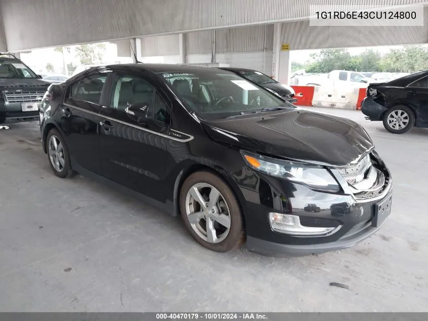 2012 Chevrolet Volt VIN: 1G1RD6E43CU124800 Lot: 40470179