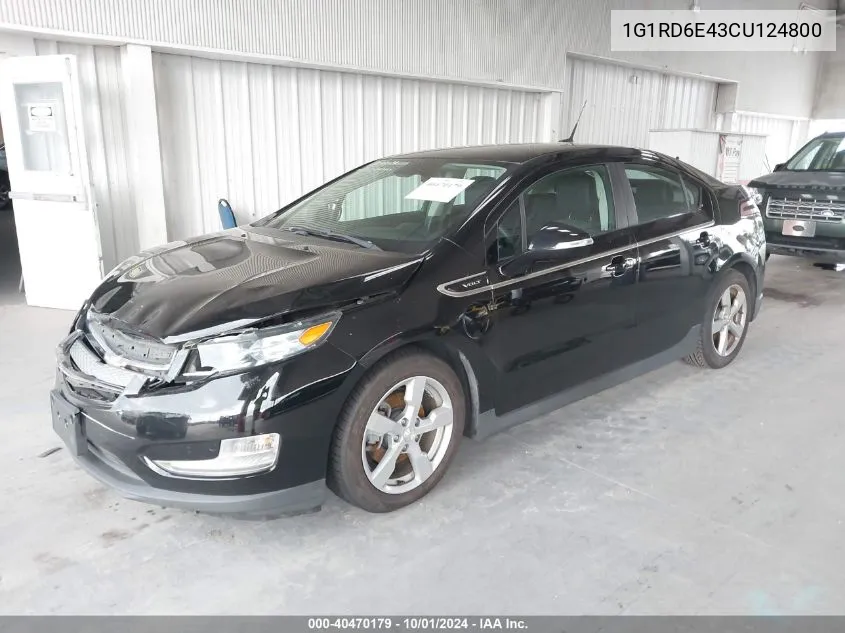 2012 Chevrolet Volt VIN: 1G1RD6E43CU124800 Lot: 40470179