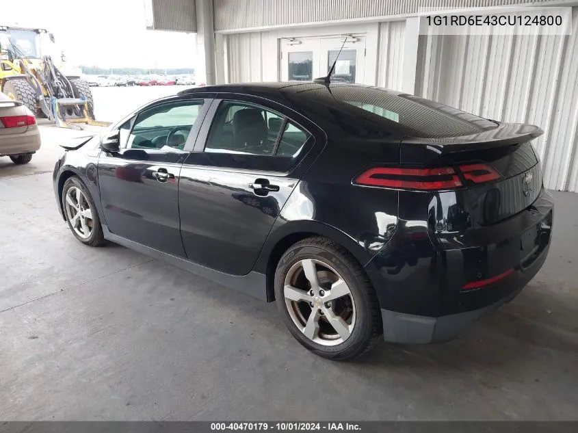 2012 Chevrolet Volt VIN: 1G1RD6E43CU124800 Lot: 40470179