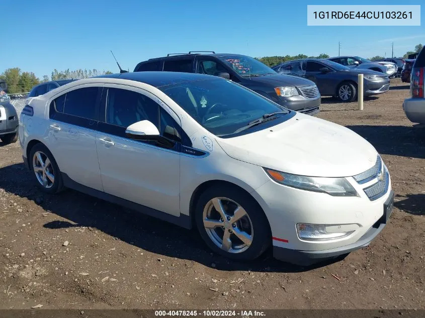 2012 Chevrolet Volt VIN: 1G1RD6E44CU103261 Lot: 40478245