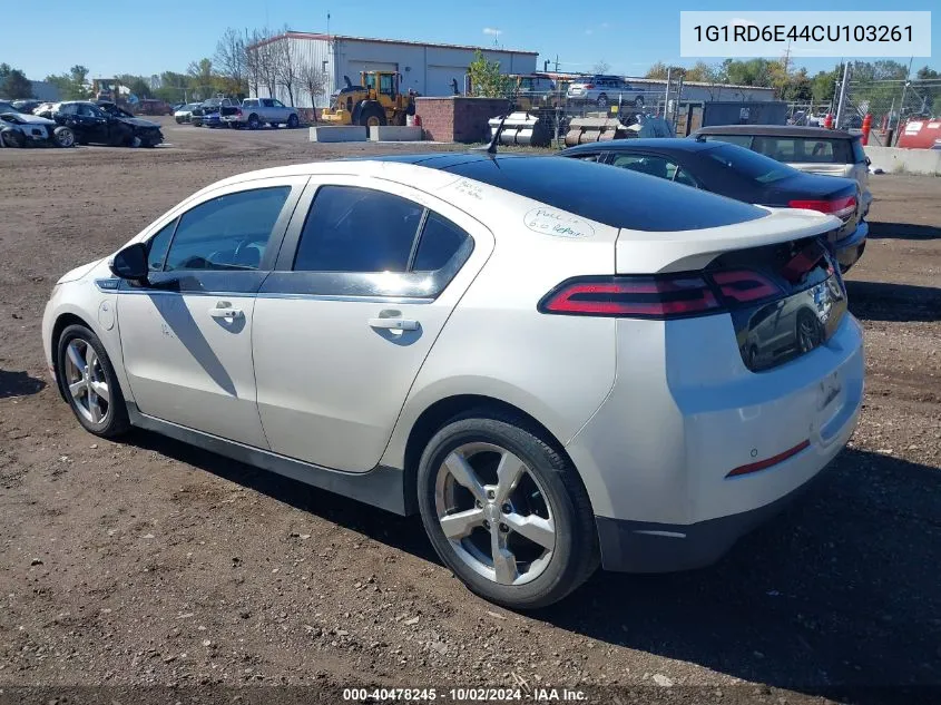 2012 Chevrolet Volt VIN: 1G1RD6E44CU103261 Lot: 40478245