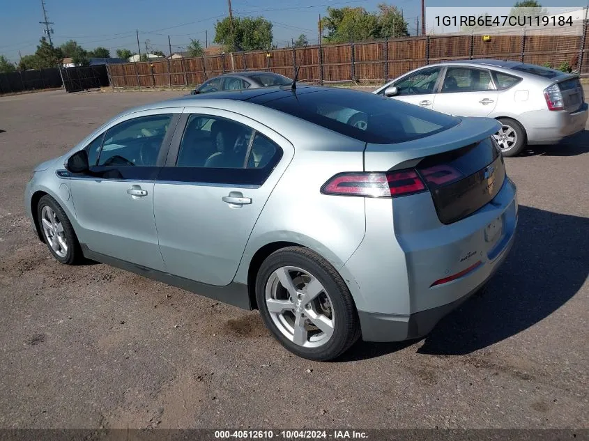 2012 Chevrolet Volt VIN: 1G1RB6E47CU119184 Lot: 40512610