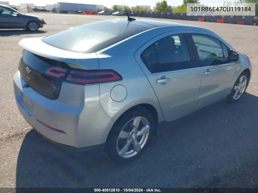 2012 Chevrolet Volt VIN: 1G1RB6E47CU119184 Lot: 40512610