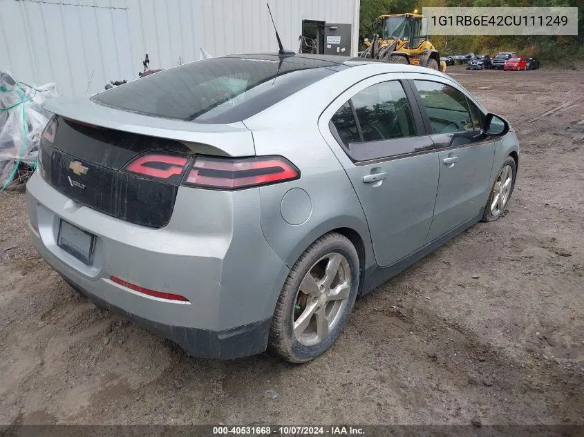 2012 Chevrolet Volt VIN: 1G1RB6E42CU111249 Lot: 40531668