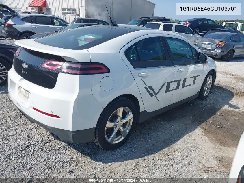 2012 Chevrolet Volt VIN: 1G1RD6E46CU103701 Lot: 40541740