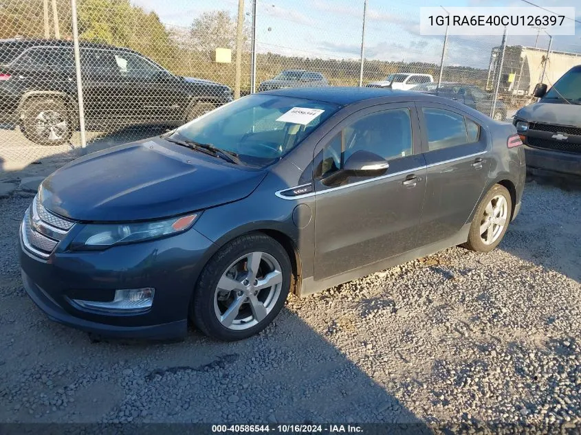 2012 Chevrolet Volt VIN: 1G1RA6E40CU126397 Lot: 40586544