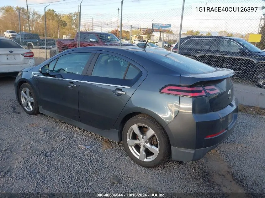 1G1RA6E40CU126397 2012 Chevrolet Volt