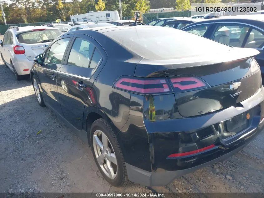 2012 Chevrolet Volt VIN: 1G1RC6E48CU123502 Lot: 40597086